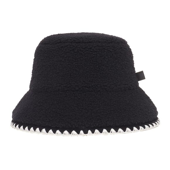 6416 Uggfluff Scalloped Hat, Black, Small-Medium